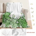 thumbnail image 5 of St. Patrick's Blanket Soft Cozy Warm Throw Blanket for Couch, Plush Fuzzy Flannel Fleece Blankets for Sofa, Lucky Shamrock Green Eucalyptus Floral Plants Bed Blankets Gifts for Men, 50"x80", 5 of 9