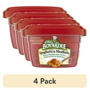 (4 pack) Chef Boyardee Spaghetti and Meatballs, Microwave Pasta, 7.5 oz Bowl