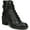 Black Leather, variant on Womens Gemma Suede Booties Combat & Lace-up Boots