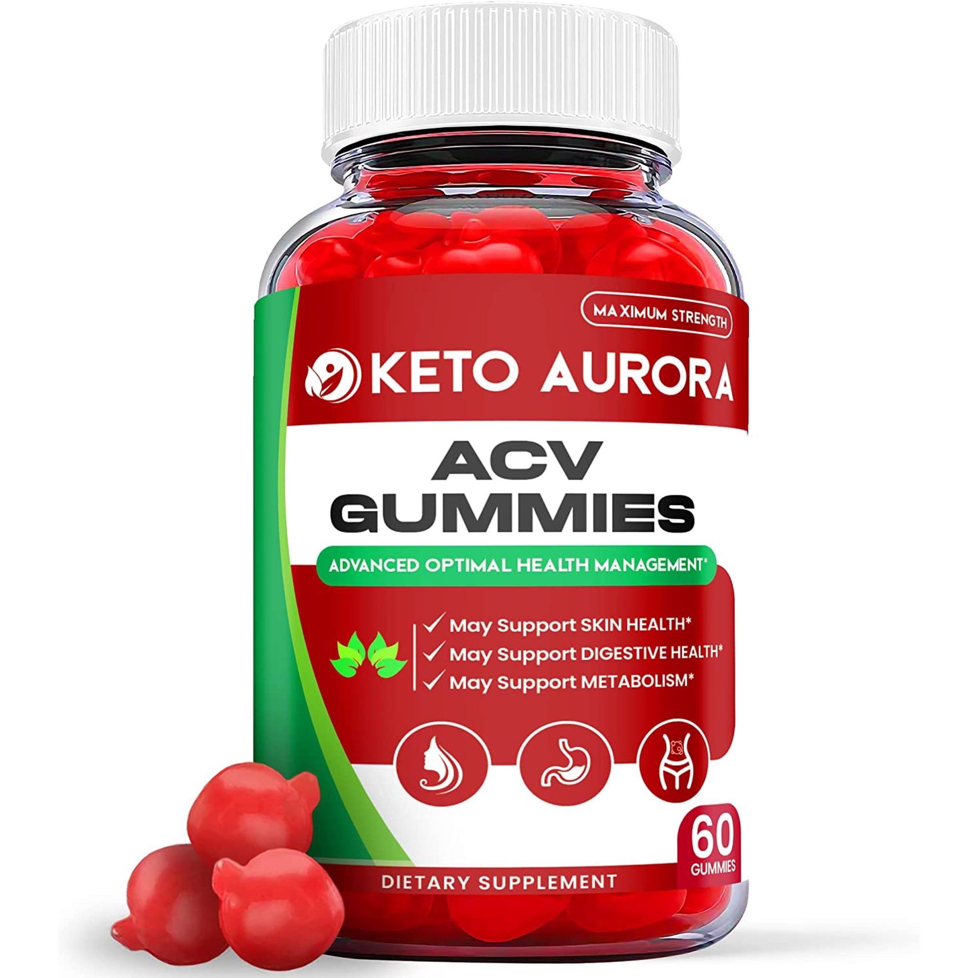 (1 Pack) Keto Aurora Keto ACV Gummies - Supplement for Weight Loss - Energy & Focus Boosting Dietary Supplements for Weight Management & Metabolism - Fat Burn - 60 Gummies