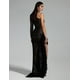 thumbnail image 3 of Vestido BELLA BARNETT de malla negra en un hombro con flecos de lentejuelas, 3 of 3