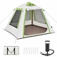 thumbnail image 6 of KAMEROUT Inflatable Tent for Camping, 3-4 Person Blow Up Inflatable House Tent with Awning Porch, Quick Setup Waterproof Oxford Air Tent with Pump, Heavy Duty Glamping Tents for Family, Green, 6 of 11