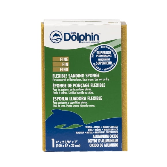 Blue Dolphin Sanding Sponge Fine (4" x 2 5/8") 1" Thickness
