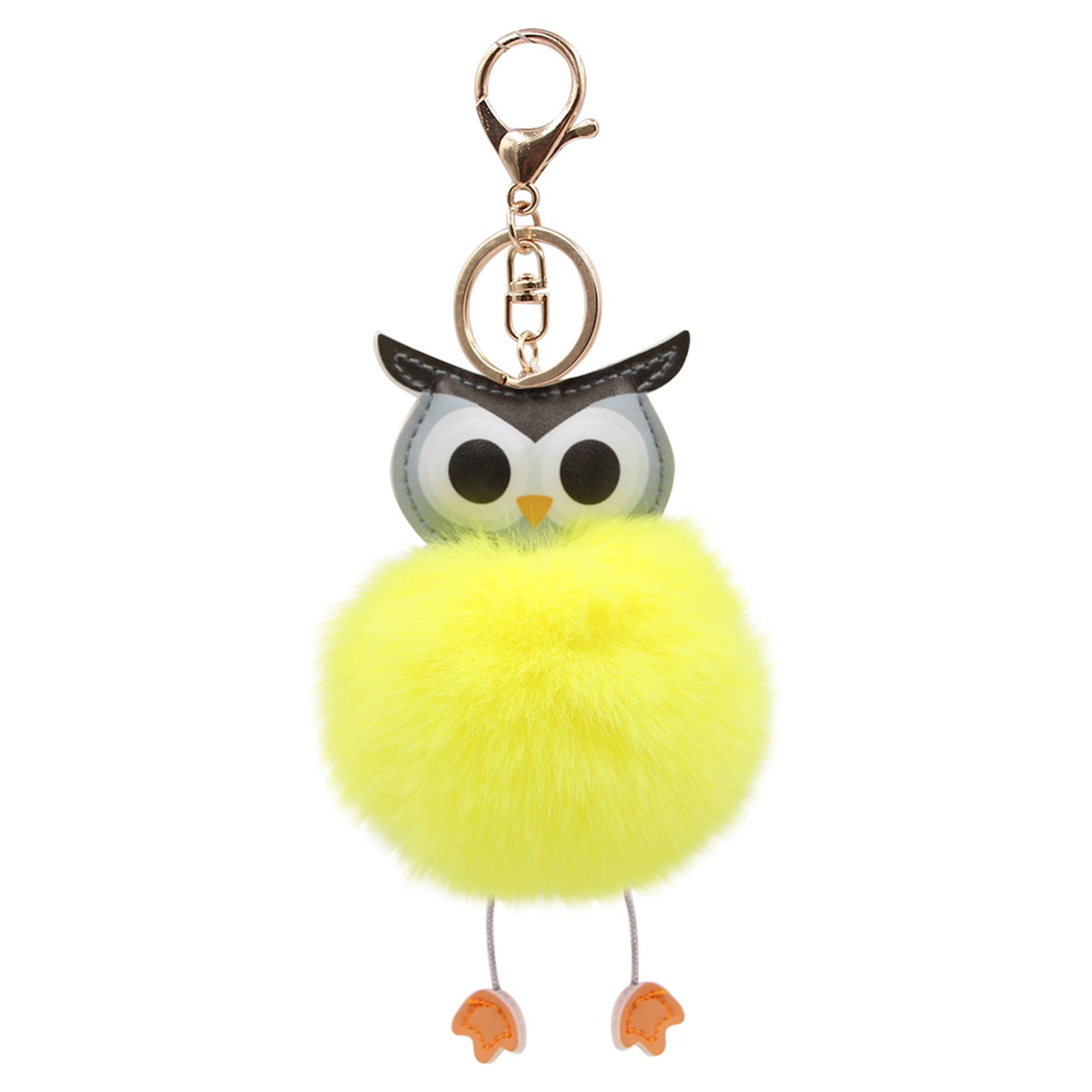 Yellow Owl keyring in summer colours