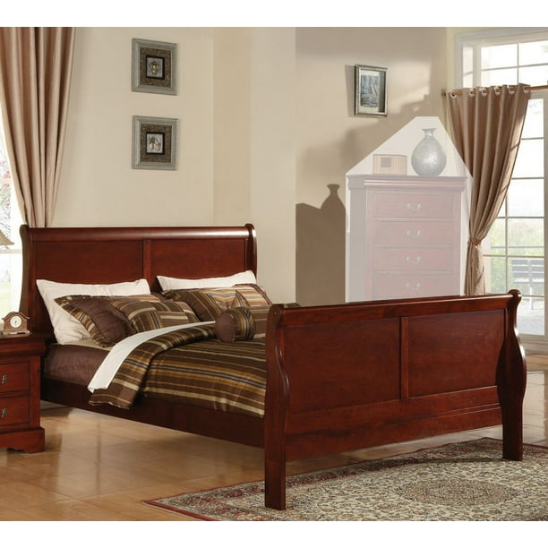 Louis Philippe Cherry Queen Sleigh Bed Walmart Com Walmart Com