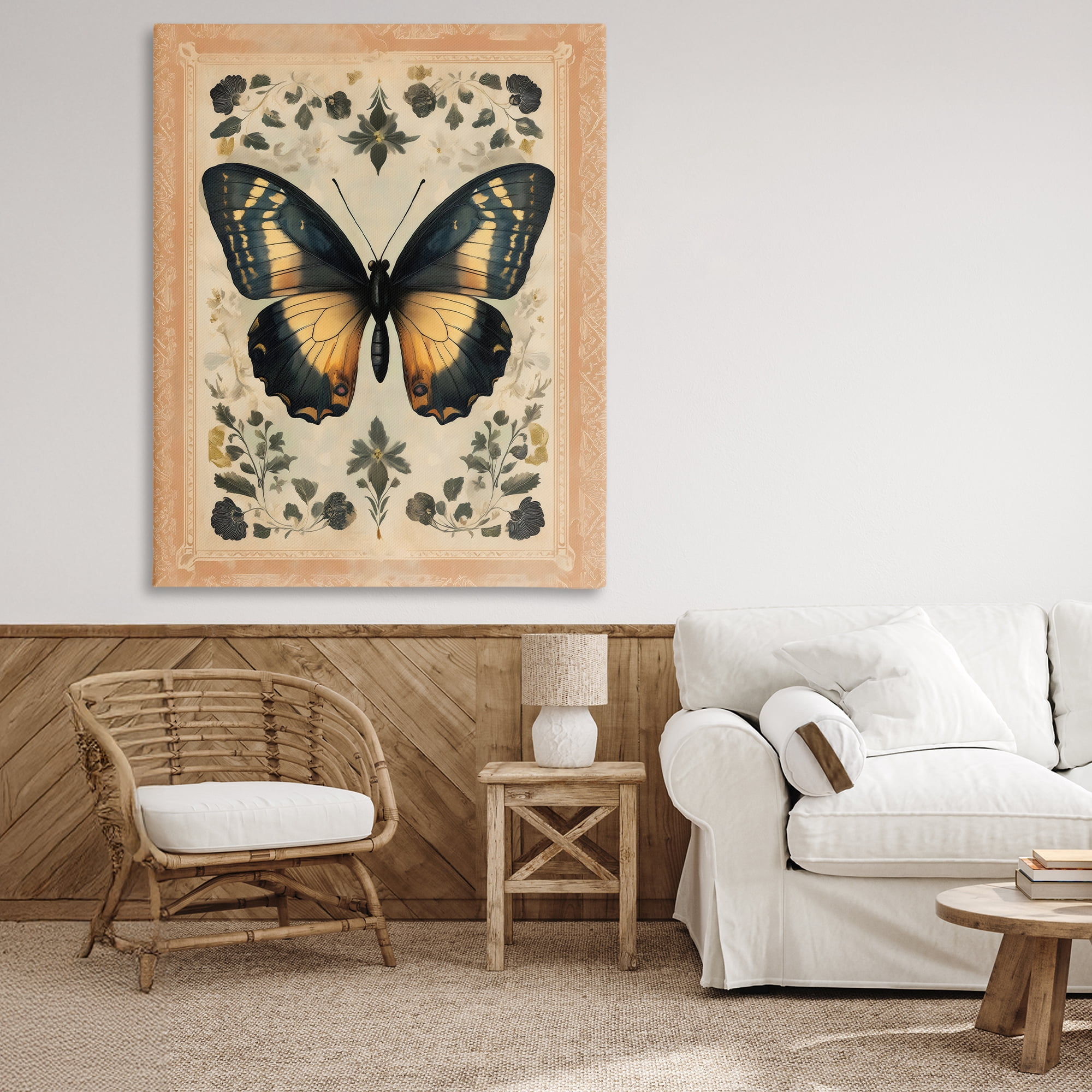 Stupell Industries Vintage Butterfly Botanical Illustration Canvas Wall Art, design by Arlington Prints