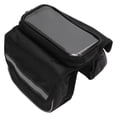 thumbnail image 4 of Bike Frame Bag, Bike Phone Mount Dual Zipper Reflective Tapes  For DIY For Cycling For Bike Black, 4 of 8
