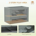 thumbnail image 5 of Pefilos 23" 2-Level Hamster Cage with Openable Top, Door, Shelf, Ladder, Pet Cages for Small Animals Guinea Pig Hutch House Indoor, Gray, 5 of 8