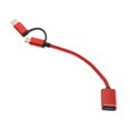 thumbnail image 3 of Cable USB tipo C 2 en 1 con adaptador OTG para cargador de teléfono móvil Samsung. rojo, 3 of 6