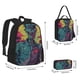 thumbnail image 2 of Balery Neon Zombie Skull Mochila escolar 3 en 1 para niños: mochila resistente con lonchera térmica y estuche para lápices. Mochila escolar para niños y niñas., 2 of 7
