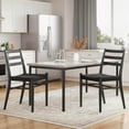 thumbnail image 2 of Wooden Dining Chairs, Dining Chairs Set of 2, Woven Rope Seat with Sturdy Metal Frame, Mid Century Modern Dining Room Chairs for Kitchen, Living Room, Restaurant, Black Dining Chairs, 2 of 5
