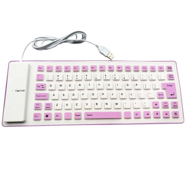 LOVEVER Portable Silent Foldable Silicone Keyboard USB Wired Flexible Soft Waterproof Roll Up Silica Gel Keyboard for PC Laptop