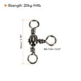 thumbnail image 2 of 3 Way Swivel, 44lb Copper Cross Line Barrel Terminal Tackle, Black 60 Pack, 2 of 6