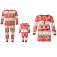thumbnail image 1 of Noël Imprimé Assorti Pyjamas Famille Tenues Femmes Mini-Robe et 2pcs Tops Pantalons pour Hommes Enfants Loungewear, 1 of 6
