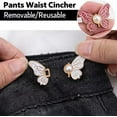 thumbnail image 3 of Detachable Butterfly Clips, Butterfly Waist Cinching Button for Clothes, Reusable Pant Clips for Waist Tightener, No-Sew Instant Waistband Buckle for Loose Jeans for Women Pants Skirts, 3 of 7