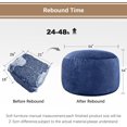 thumbnail image 6 of Bean Bag Chairs for Adults - Memory Foam Furniture BeanBag Chair - Kids/Teens Sofa with Soft Micro Fiber Cover - Round Fluffy Couch for Living Room Bedroom College Dorm - 5 ft, Navy, 6 of 14