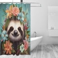thumbnail image 2 of Cute Sloth Shower Curtain for Bathroom, Decorative Bath Bathroom Accessories with 12 Pack Hooks for Home Hotels, 60 X 72 in, 2 of 6