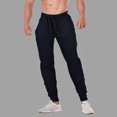 thumbnail image 4 of Men Sweatpants Solid Color Drawstring Elastic Waist Casual Spring Trousers for Daily Wear Grey L, 4 of 8