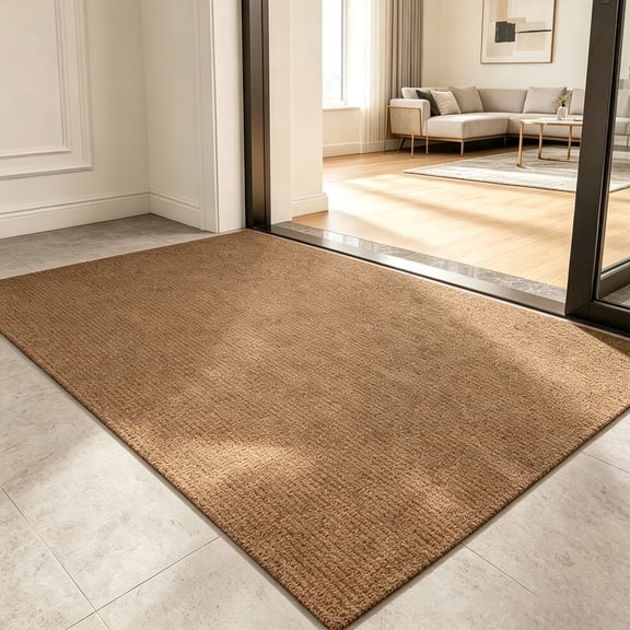 WANLISELL 3' x 5' Front Door Mat, Anti-Slip Doormat with Rubber Backing, Indoor Outdoor Entryway Rug for Patio, Home, Brown