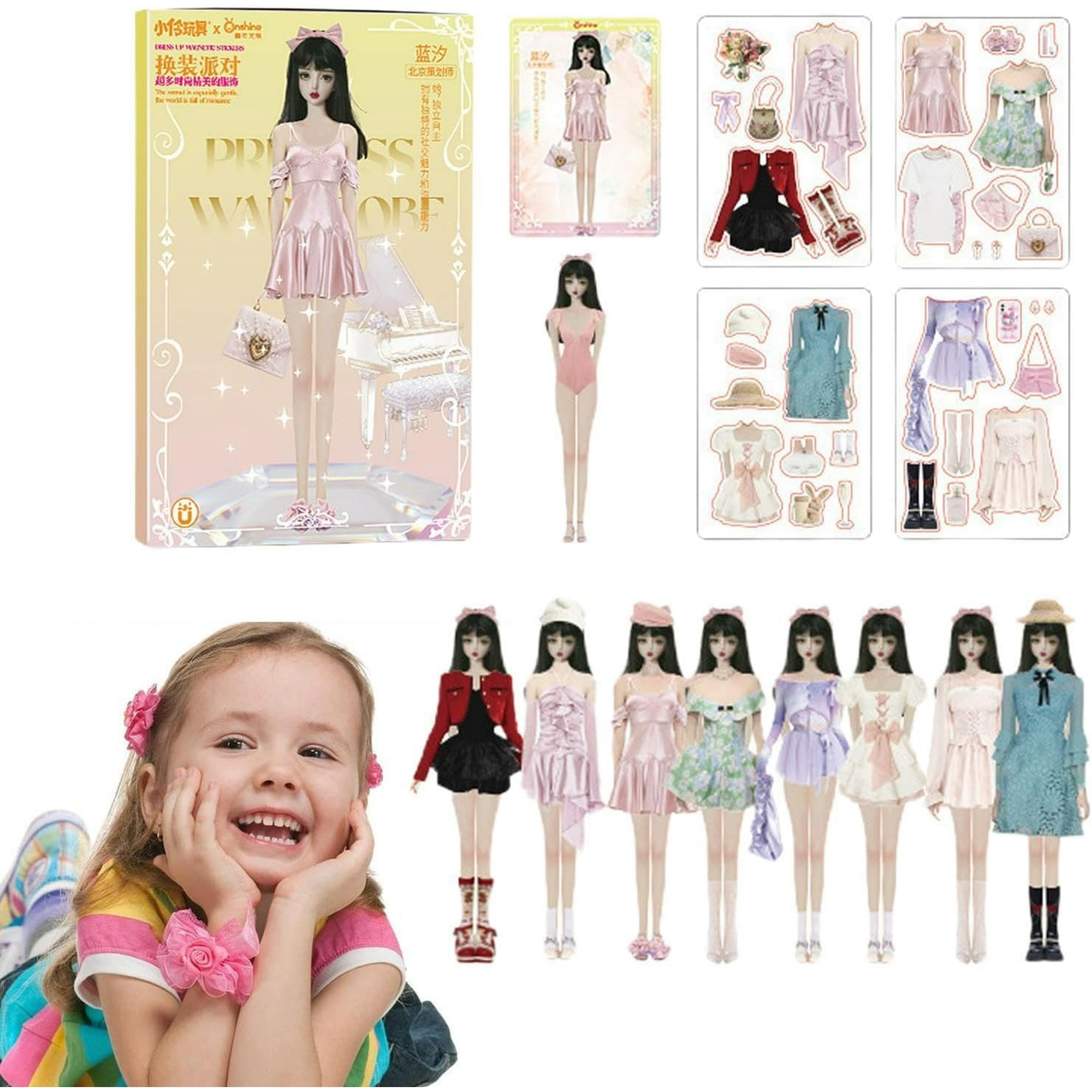Magnetic Dress up Dolls book Princess dress up sticker book Magnetic Princess Paper Dolls Pretend game for girls aged 2 3 4 5 F Walmart