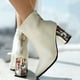 thumbnail image 5 of NECHOLOGY Botas Mujer Adulto Femenino Zapatos Botines para mujer Botas de tacón grueso con punta en punta para mujer, zapatos sexis de sintética con tacón , botines de trabajo para mujer (Beige, 8), 5 of 7