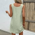 thumbnail image 5 of Lindreshi Summer Dresses for Women 2024 Women's Slim FiTting Diagona L Neckline Sleeveless Dress, 5 of 6