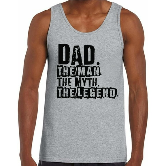 Awkward Styles Men's Dad The Man The Myth The Legend Cool Father`s Graphic Tank Tops
