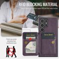 thumbnail image 4 of Designed for Samsung Galaxy S24 Ultra Case Wallet with RFID Blocking Card Holder PU Leather Credit Card Slots Cash Pocket Phone Cases for Men Women Back Flip Magnetic Clasp Protective Cover,Purple, 4 of 9