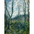 thumbnail image 2 of Pissarro, Camille 19x24 Black Ornate Wood Framed with Double Matting Museum Art Print Titled - Woodland scene. Spring, 2 of 4