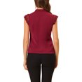 thumbnail image 3 of INSPIRE CHIC Women's V Neck Sleeveless Basic Work Blouse Top S Red, 3 of 7