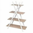 thumbnail image 3 of Topbuy X Shape Bookshelf Shelves 4 Tier A Ladder Storage Bookcase Display Home Office, 3 of 5