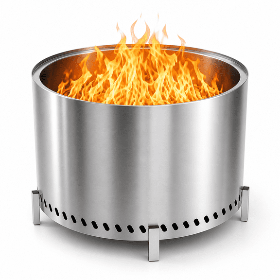 Eclaron 28inch Large Stainless Steel Smokeless Fire Pit Wood Burning Stove Outdoor Camping Patio Picnic