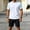 New-White, variant on PNTUTB Two-Piece Set for Men Solid-Color Crew-Neck Short-Sleeve T-Shirt and Elastic Waistband Drawstring Shorts Casual Loose Comfortable Sports Sets