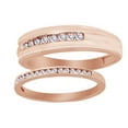 thumbnail image 2 of AFFY Round Cut White Natural Diamond His and Hers Wedding Band Set in 14K Rose Gold (0.38 Cttw), 2 of 2