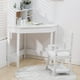 thumbnail image 2 of Escritorio y Silla para Estudio Infantil, Mesa Esquinera Blanca con Silla Ajustable, Panel de Corcho, Portalápices y Repisa, 2 of 8