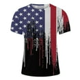 thumbnail image 4 of Independence Day Mens Summer Tops USA Star Stripes Graphic Tees Crew Neck Slim Fit 4th July Patriotic T-Shirts Memorial Day Shirts, 4 of 5