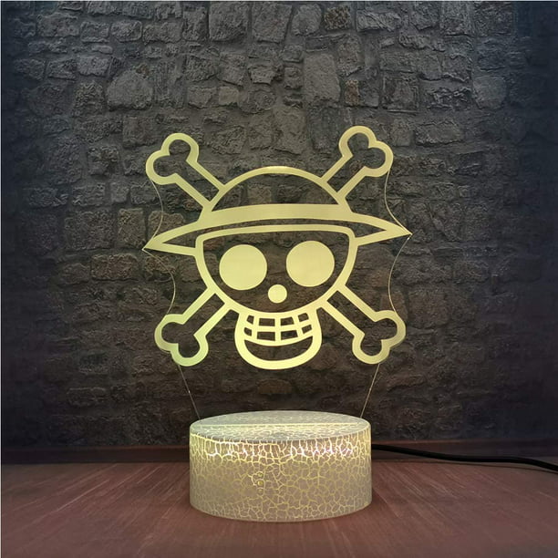One Piece Luffy 3d Illusion Night Light Lamp Smart Touch, Effet