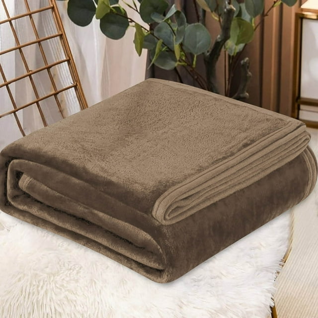 Super Soft Warm Solid Warm Fleece Blanket Rug Sofa Bedding 100x150cm