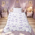 thumbnail image 2 of Meiyoeat Dreamy Bow Flower Twin Bedding for Women Girls, Lavender Purple Cherry Blossoms Duvet Cover Set, Colorful Star Reversible, 1 Duvet Cover and 1 Pillowcase (No Comforter), 2 of 6