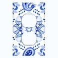 thumbnail image 2 of Metal Light Switch Plate Cover Mandala Blue White Paisley Flower Tile Pattern MDL090, 2 of 13
