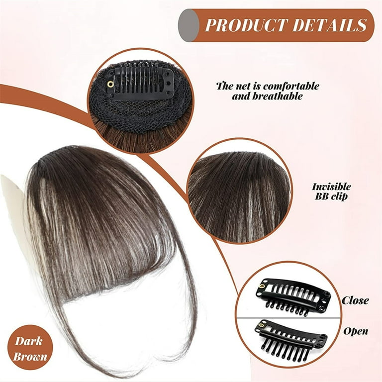 VOOPET Air Hair Clip In Bangs 100 Human Hair Natural Extensions