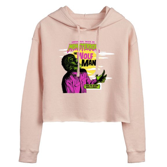 Classic Monsters - Universal Tales of Monsterror - The Wolf Man - When the Autumn Moon is Bright - Juniors Cropped Pullover Hoodie