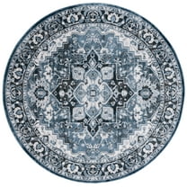 SAFAVIEH Rosewood Jefferson Medallion Area Rug, Ivory/Blue, 6'7" x 6'7" Round