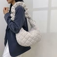 thumbnail image 4 of Bolso Tote Acolchado Hombro Acolchado Hobo Grande Acolchado para Mujer Caqui, 4 of 9