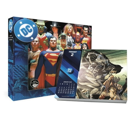 DC Comics 2026 Desk Calendar with Heroes and Eco-Friendly Design by Treads International