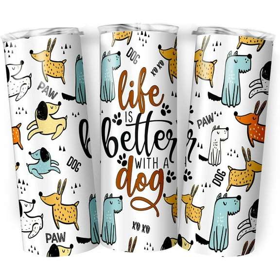 20oz Tumbler Gifts For Women Men Adults, Tumbler Gifts For Halloween, Birthday, Christmas Holiday (Dog Mom Tumbler)