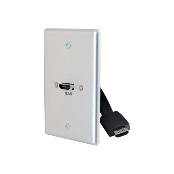C2G HDMI Wall Plate - Single Gang - Mounting plate - in-wall mountable - HDMI - brushed aluminum - 1-gang