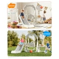 thumbnail image 3 of KORIMEFA 6-in-1 Kids Slide and Swing Set, Toddler Slide with Basketball Hoop, Swing, Outdoor Indoor Playground for Toddlers 1-3, 3 of 16