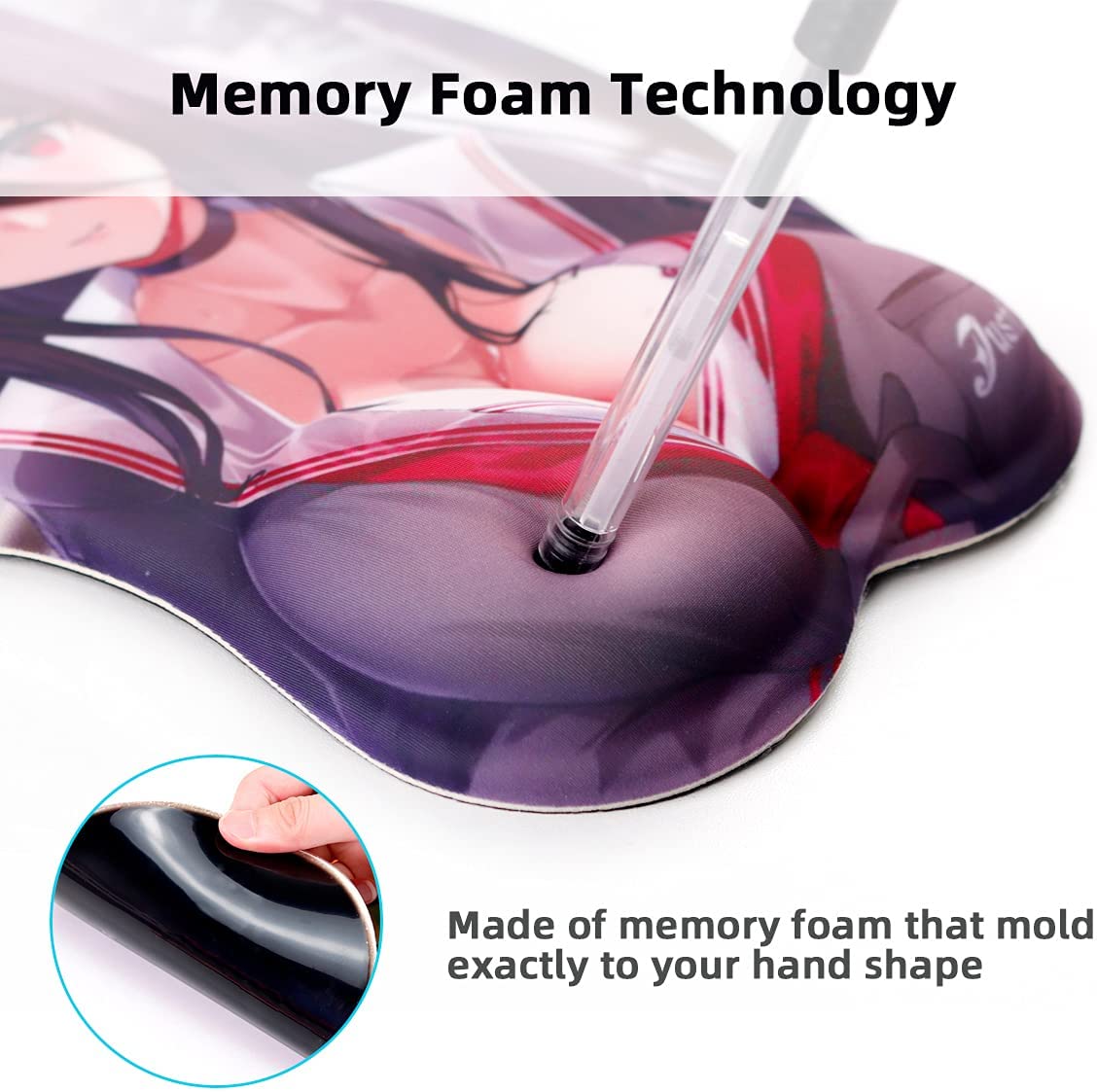 3D Anime Beautiful Girl Beauty Wrist Support Mousepad - Cartoon Non-Slip Gaming Mouse Pads, Silicone Anime Cute Girl Mouse Mat for Computer,Laptop-Classical Beauty - image 5 of 6