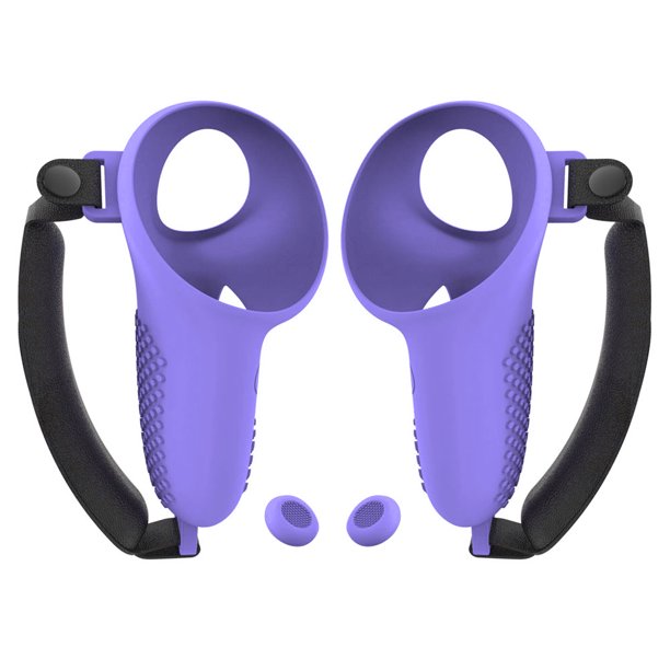1 Par Empuñaduras Controlador Antideslizantes Silicona para Meta Quest 3 VR (púrpura)